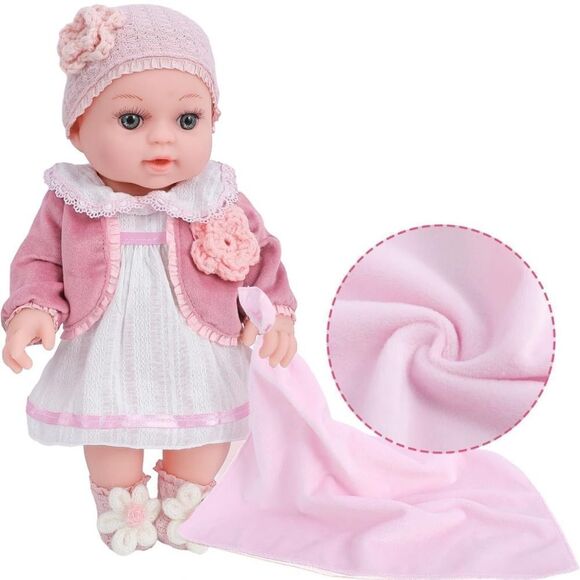 12" Girl Baby Dolls Playset Adoption Realistic Soft Doll with Clothes. NIB - Picture 4 of 7